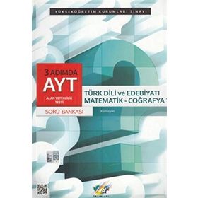 LYS 3 Adımda Türk Dili ve Edebiyatı-Matematik-Coğrafya 1 Soru Bankası - Fdd Yayincilik
