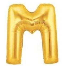 M Harf Altın Renk 100 cm Folyo Balon