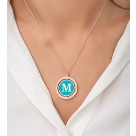 M Harf Kadın Gümüş Kolye
