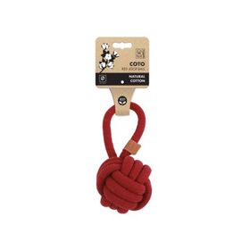 M-Pets 11x11x17 cm Kırmızı Çekmeli Örgü Top Köpek Oyuncağı