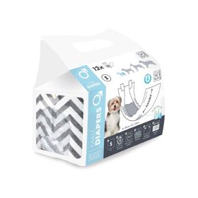 M-Pets 12 Adet Erkek Köpekler için Külot Çiş Pedi