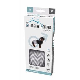 M-Pets 17.7x22.8 cm 2'li XS Erkek Köpekler İçin Yıkanabilir Külot Bez