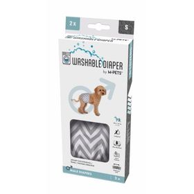M-Pets 25.4x33 cm 2'li S Erkek Köpekler İçin Yıkanabilir Külot Bez