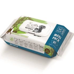 M-PETS 80'li Bamboo Kedi Köpekler için Temizlik Mendili