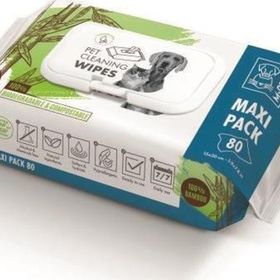 M-PETS 80'li Bamboo Kedi Köpekler için Temizlik Mendili