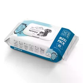 M-Pets Antibacterial 80'li Kedi/Köpek Temizlik Mendili