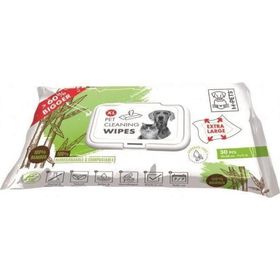 M-Pets Bamboo XL 30'lu Kediler Köpekler için Temizleme Mendili