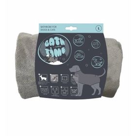 M-Pets Bath Time Mikrofiber 52-72 cm L Köpek Bornozu