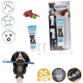 M-Pets Biftekli 31.5x14x4 cm Köpekler İçin Diş Fırçalama Seti