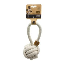 M-Pets Çekmeli Örgü Top 11x11x17 cm Beyaz Köpek Oyuncağı