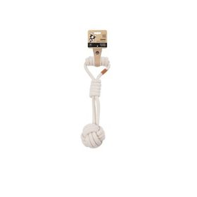 M-Pets Çekmeli Örgü Top 36x9 cm Beyaz Köpek Oyuncağı