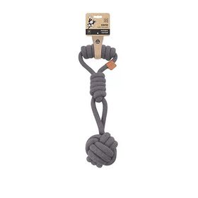 M-Pets Çekmeli Örgü Top 36x9 cm Gri Köpek Oyuncağı
