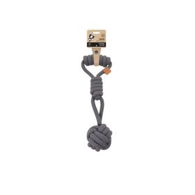 M-Pets Çekmeli Örgü Top 36x9 cm Gri Köpek Oyuncağı