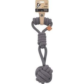 M-Pets Çekmeli Örgü Top 36x9 cm Gri Köpek Oyuncağı