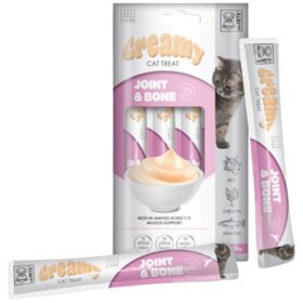 M-Pets Creamy Fonksiyonel Joint Bone Sığır Etli Tavuklu ve Somonlu 4x15 gr Krema Kedi Ödülü