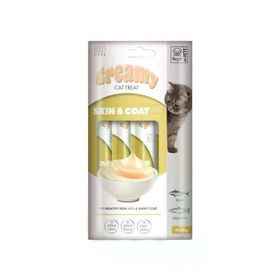 M-Pets Creamy Skin Coat Somonlu ve Tuna Balıklı 4x15 gr Kedi Ödülü