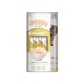 M-Pets Creamy Skin Coat Somonlu ve Tuna Balıklı 4x15 gr Kedi Ödülü