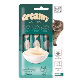 M-Pets Creamy Somon Balıklı Biftekli 4x15 GR Kedi Ödülü