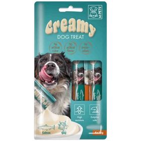 M-Pets Creamy Somon Balıklı ve Biftekli Sıvı 4x15 gr Köpek Ödülü