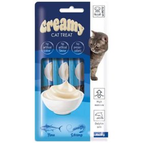 M-Pets Creamy Ton Balıklı ve Karidesli Sıvı 4x15 gr Kedi Ödülü