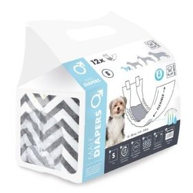 M-Pets Diapers 15-30 cm S 12'li Erkek Köpekler İçin Külot Bez