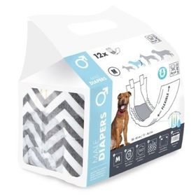 M-Pets Diapers 28-42 cm M 12'li Erkek Köpekler İçin Külot Bez
