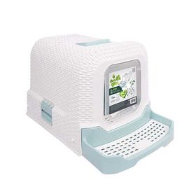 M-Pets Eco Mavi 69x42x41 cm Rattan Kapalı Kedi Tuvaleti