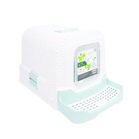 M-Pets Eco Mavi 69x42x41 cm Rattan Kapalı Kedi Tuvaleti