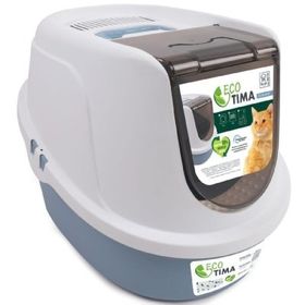 M-Pets Eco Tima Mavi M 40x38x53 cm Kapalı Kedi Tuvaleti