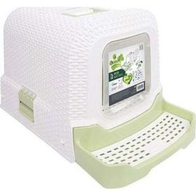 M-Pets Eco Yeşil 69x42x41 cm Rattan Kapalı Kedi Tuvaleti