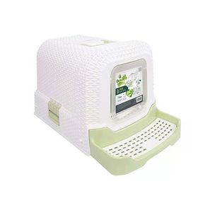 M-Pets Eco Yeşil 69x42x41 cm Rattan Kapalı Kedi Tuvaleti