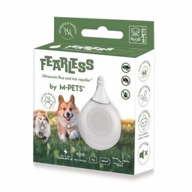M-Pets Fearless 3.3x1.4x4.6 cm Beyaz Kedi ve Köpekler için Ultrasonik Pire Ve Kene Kovucu