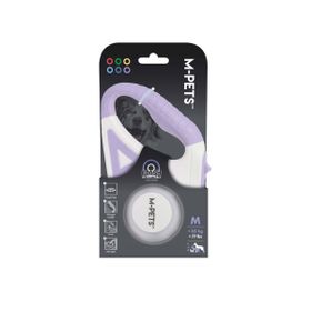 M-Pets Flash Ledli Mor 5 mt Otomatik Şerit Köpek Gezdirme Tasması