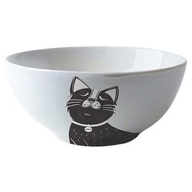 M-Pets Galya Seramik 550 ml Siyah-Beyaz Kedi Mama ve Su Kabı