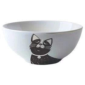 M-Pets Galya Seramik 550 ml Siyah-Beyaz Kedi Mama ve Su Kabı