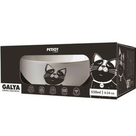 M-Pets Galya Seramik 550 ml Siyah-Beyaz Kedi Mama ve Su Kabı