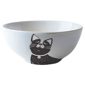 M-Pets Galya Seramik 550 ml Siyah-Beyaz Kedi Mama ve Su Kabı