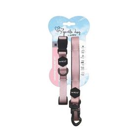 M-Pets Gentle L Pembe Köpek Boyun Tasması ve Gezdirme Kayışı Seti
