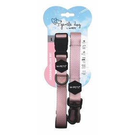 M-Pets Gentle L Pembe Köpek Boyun Tasması ve Gezdirme Kayışı Seti