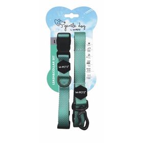 M-Pets Gentle L Yeşil Köpek Boyun Tasması ve Gezdirme Kayışı Seti
