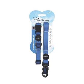 M-Pets Gentle M Mavi Köpek Boyun Tasması ve Gezdirme Kayışı Seti
