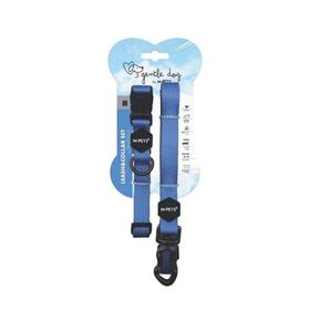 M-Pets Gentle M Mavi Köpek Boyun Tasması ve Gezdirme Kayışı Seti