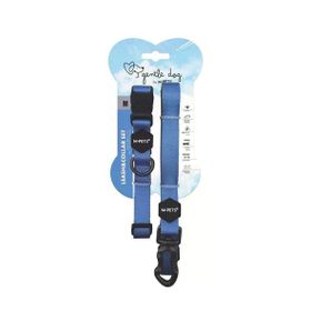 M-Pets Gentle M Mavi Köpek Boyun Tasması ve Gezdirme Kayışı Seti