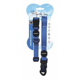 M-Pets Gentle M Mavi Köpek Boyun Tasması ve Gezdirme Kayışı Seti