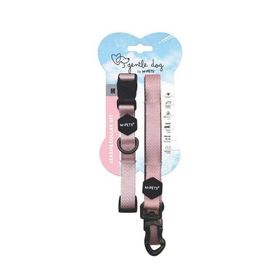 M-Pets Gentle M Pembe Köpek Boyun Tasması ve Gezdirme Kayışı Seti