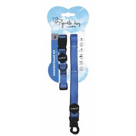 M-Pets Gentle S Mavi Köpek Boyun Tasması ve Gezdirme Kayışı Seti