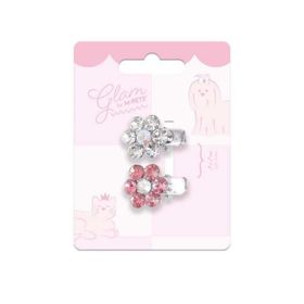 M-Pets Glam Çiçekli Pembe Beyaz Kedi ve Köpekler İçin Toka