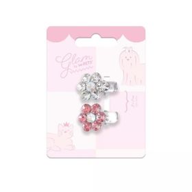M-Pets Glam Çiçekli Pembe Beyaz Kedi ve Köpekler İçin Toka
