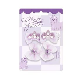M-Pets Glam Fiyonklu Mor Kedi ve Köpekler İçin Aksesuar Toka