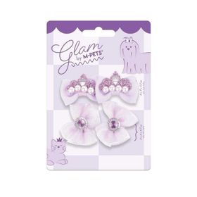 M-Pets Glam Fiyonklu Mor Kedi ve Köpekler İçin Aksesuar Toka